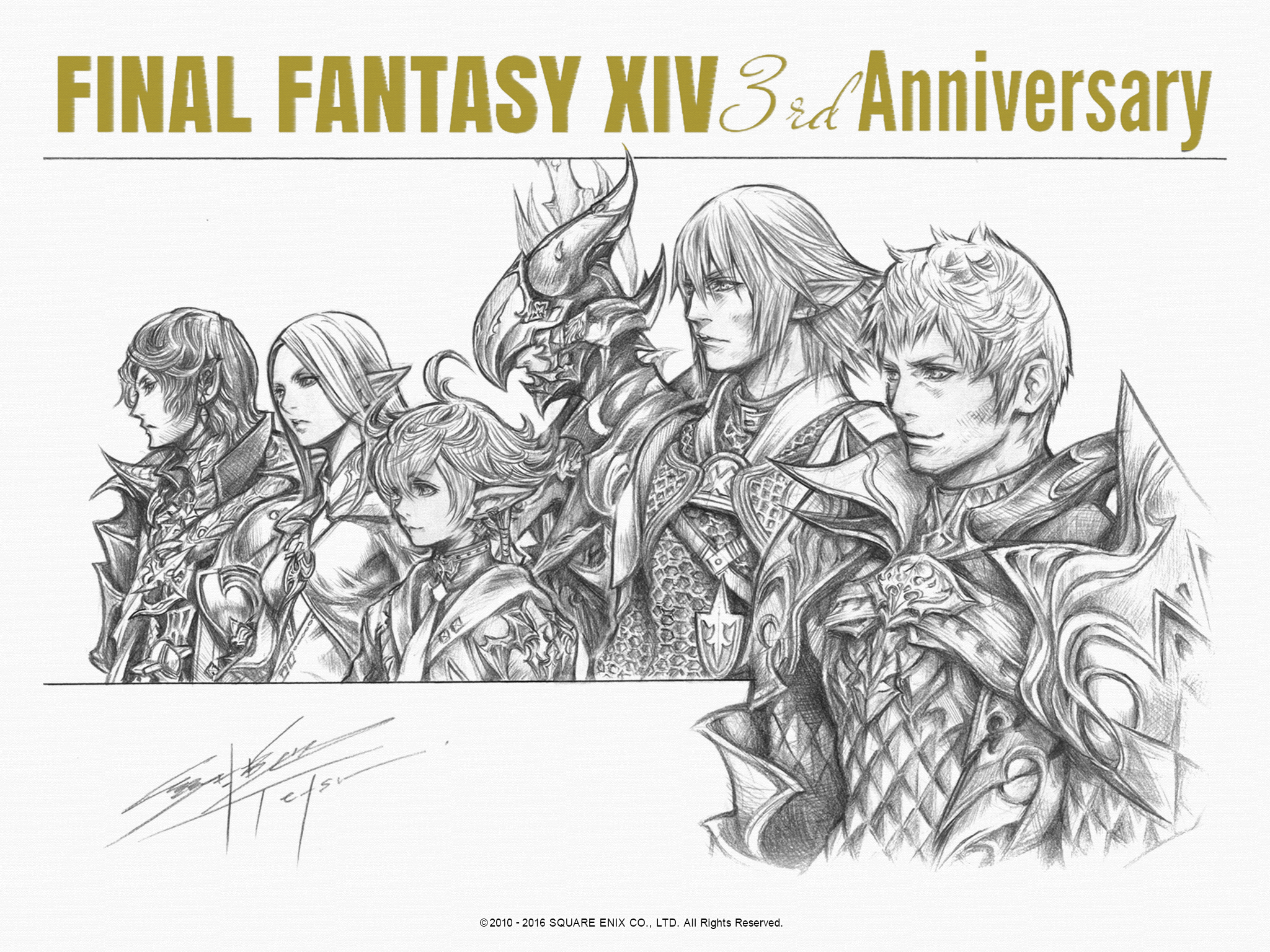 Ff14 野村哲也氏描き下ろしの 3周年記念イラスト がファンキットに